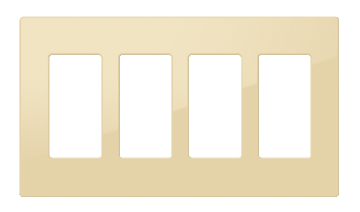 Crestron FP-G4-IVR-S - Decorator Style Faceplate, 4-Gang, Ivory Smooth