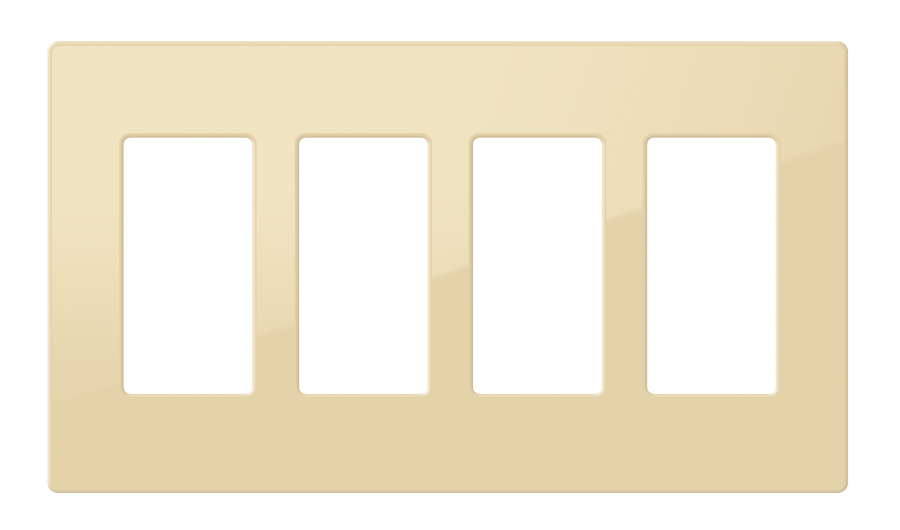 Crestron FP-G4-IVR-S - Decorator Style Faceplate, 4-Gang, Ivory Smooth