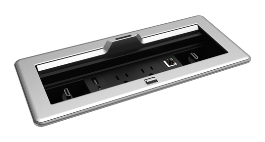 Crestron FT2-1200-ELEC-PTL-AL - FlipTop™ FT2 Series Cable Management System, 1200 Size, Electrical, Pass-Through Lid, Alloy