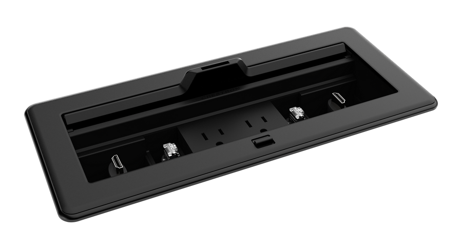 Crestron FT2-1200-MECH-PTL-B - FlipTop™ FT2 Series Cable Management System, 1200 Size, Mechanical, Pass-Through Lid, Black