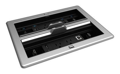 Crestron FT2-1400-ELEC-PTL-AL - FlipTop™ FT2 Series Cable Management System, 1400 Size, Electrical, Pass-Through Lid, Alloy