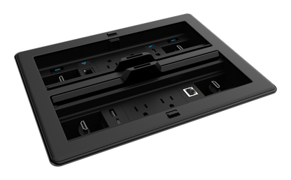 Crestron FT2-1400-ELEC-PTL-B - FlipTop™ FT2 Series Cable Management System, 1400 Size, Electrical, Pass-Through Lid, Black