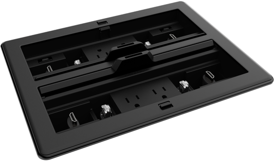 Crestron FT2-1400-MECH-PTL-B - FlipTop™ FT2 Series Cable Management System, 1400 Size, Mechanical, Pass-Through Lid, Black