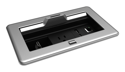 Crestron FT2-202-ELEC-PTL-AL - FlipTop™ FT2 Series Cable Management System, 202 Size, Electrical, Pass-Through Lid, Alloy