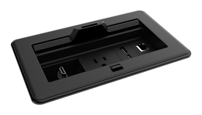 Crestron FT2-202-ELEC-PTL-B - FlipTop™ FT2 Series Cable Management System, 202 Size, Electrical, Pass-Through Lid, Black