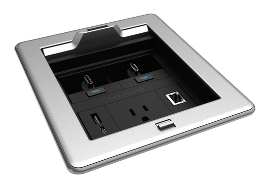 Crestron FT2-500-ELEC-PTL-AL - FlipTop™ FT2 Series Cable Management System, 500 Size, Electrical, Pass-Through Lid, Alloy