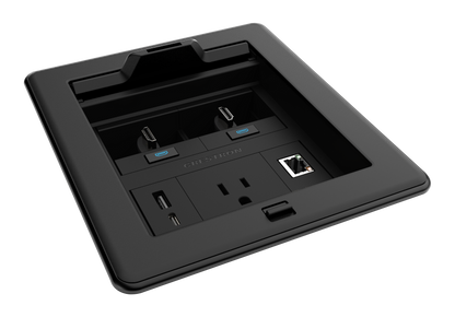 Crestron FT2-500-ELEC-PTL-B - FlipTop™ FT2 Series Cable Management System, 500 Size, Electrical, Pass-Through Lid, Black