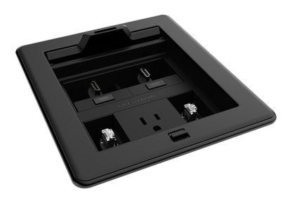Crestron FT2-500-MECH-PTL-B - FlipTop™ FT2 Series Cable Management System, 500 Size, Mechanical, Pass-Through Lid, Black