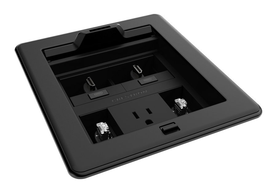 Crestron FT2-500-MECH-PTL-B - FlipTop™ FT2 Series Cable Management System, 500 Size, Mechanical, Pass-Through Lid, Black