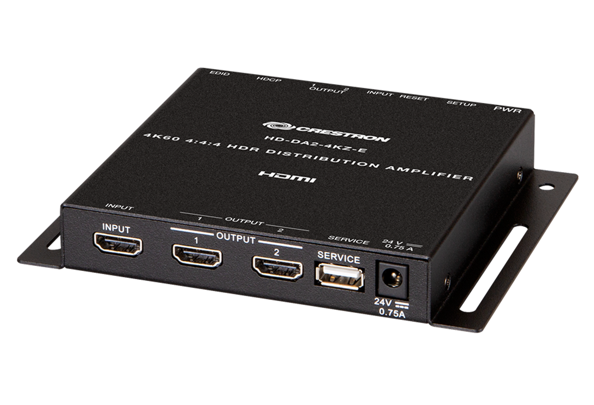 Crestron HD-DA2-4KZ-E - 1:2 HDMI® Distribution Amplifier w/4K60 4:4:4 & HDR Support
