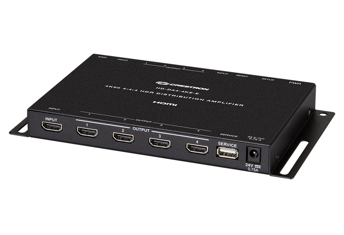 Crestron HD-DA4-4KZ-E - 1:4 HDMI® Distribution Amplifier w/4K60 4:4:4 & HDR Support