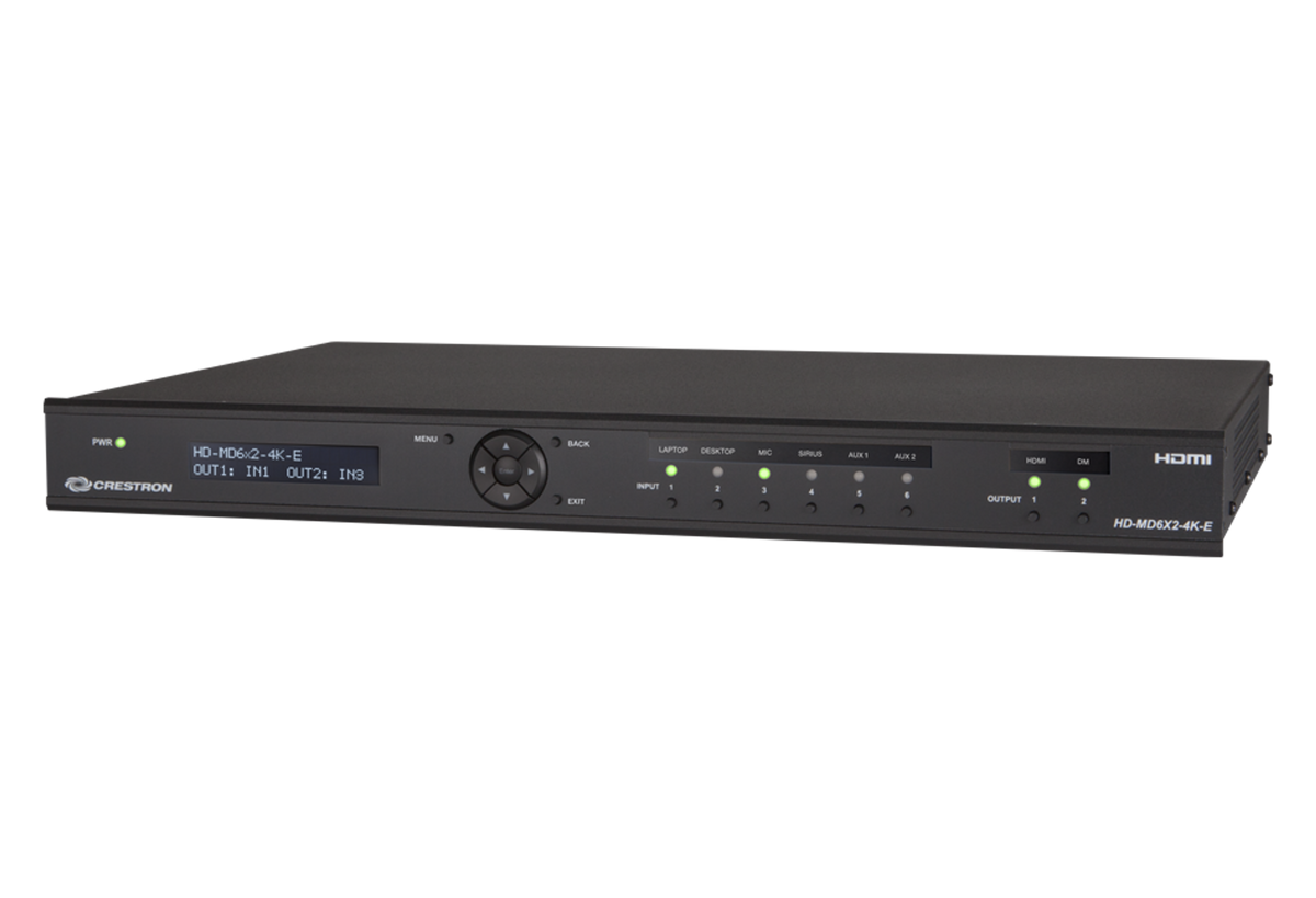 Crestron HD-MD6X2-4K-E - 6x2 4K HDMI® Switcher