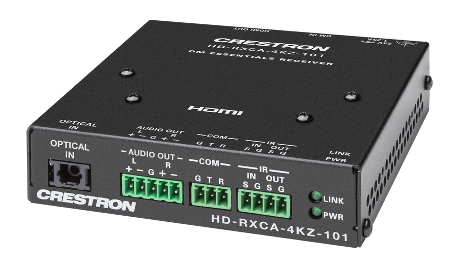Crestron HD-RXCA-4KZ-101 - DM® Essentials 4K60 4:4:4 Receiver for HDMI®, RS-232, IR, and Analog Audio Signal Extension over CATx Cable