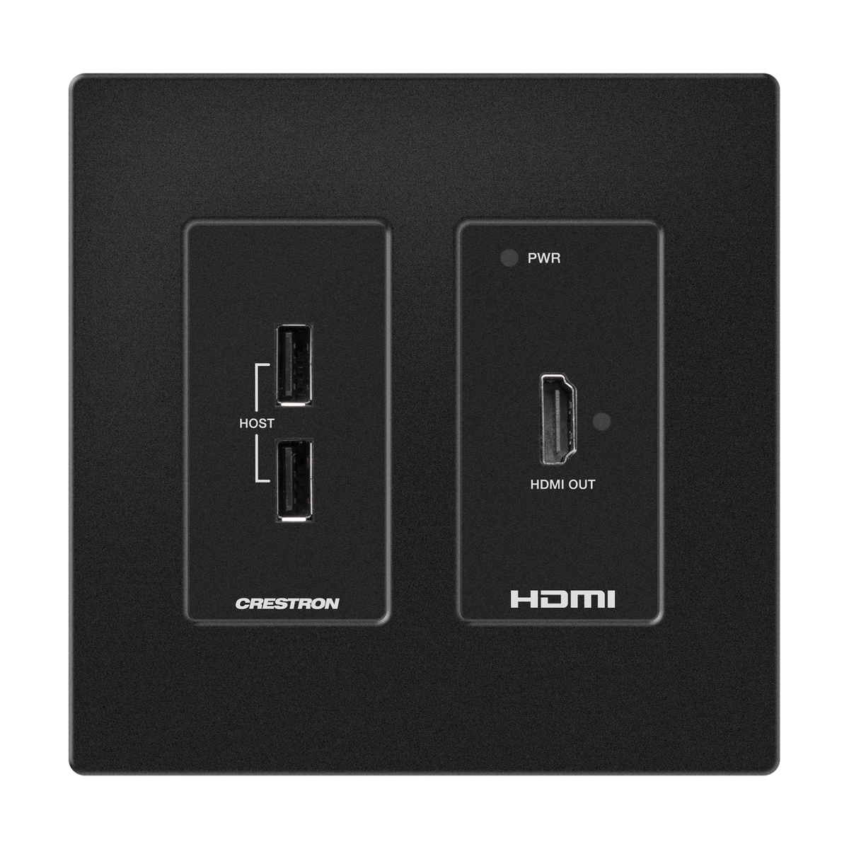Crestron HD-RXU-4KZ-101-2G-B - DM® Essentials 4K60 4:4:4 Receiver for HDMI® and USB 2.0 Signal Extension over CATx Cable, Wall Plate, Black