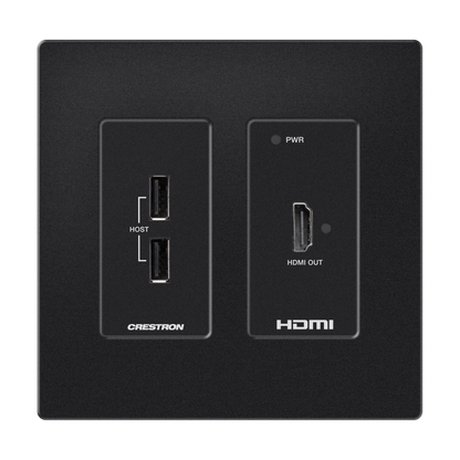 Crestron HD-RXU-4KZ-101-2G-B - DM® Essentials 4K60 4:4:4 Receiver for HDMI® and USB 2.0 Signal Extension over CATx Cable, Wall Plate, Black
