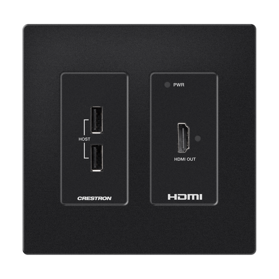 Crestron HD-RXU-4KZ-101-2G-B - DM® Essentials 4K60 4:4:4 Receiver for HDMI® and USB 2.0 Signal Extension over CATx Cable, Wall Plate, Black