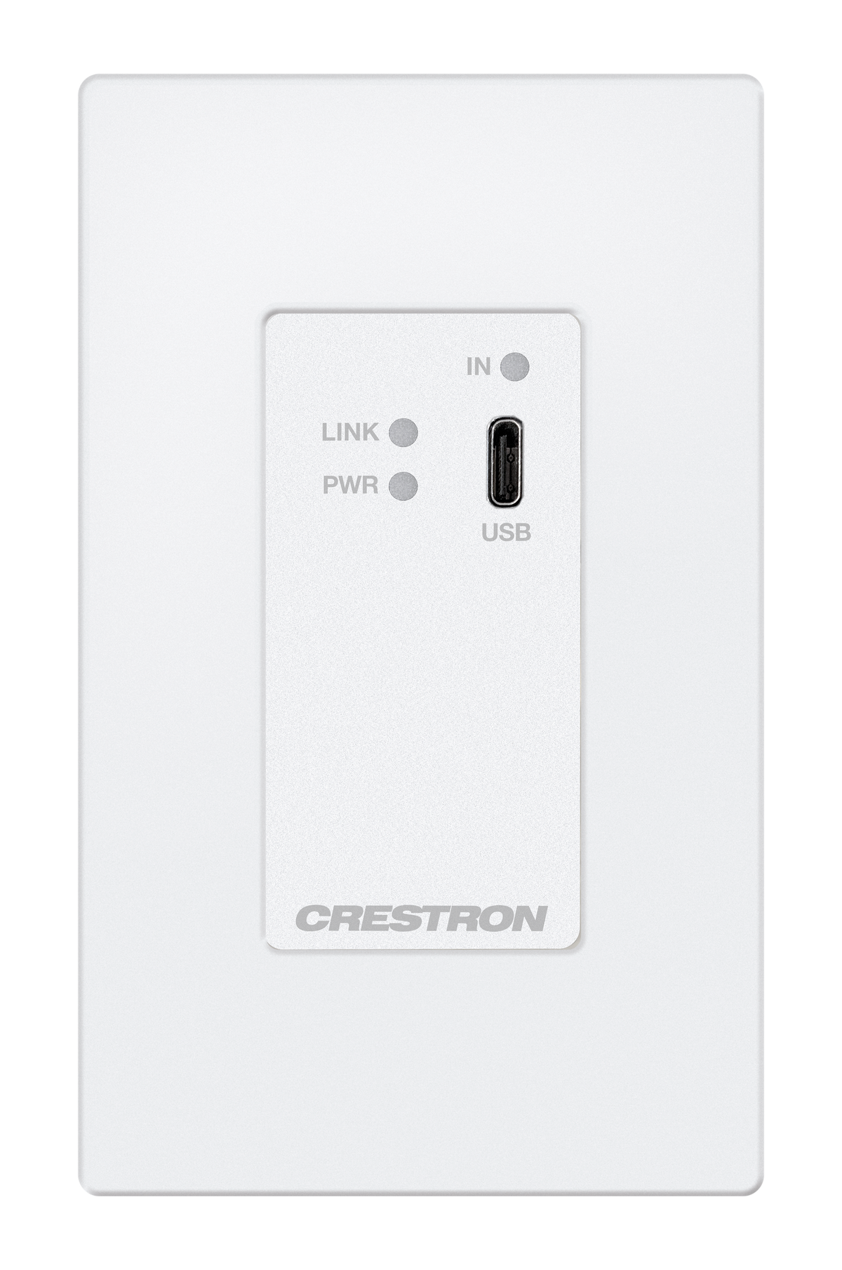 Crestron HD-TX-4KZ-111-1G-W - DM® Essentials 4K60 4:4:4 Transmitter for USB-C® DisplayPort™ Signal Extension over CATx Cable, Wall Plate, White