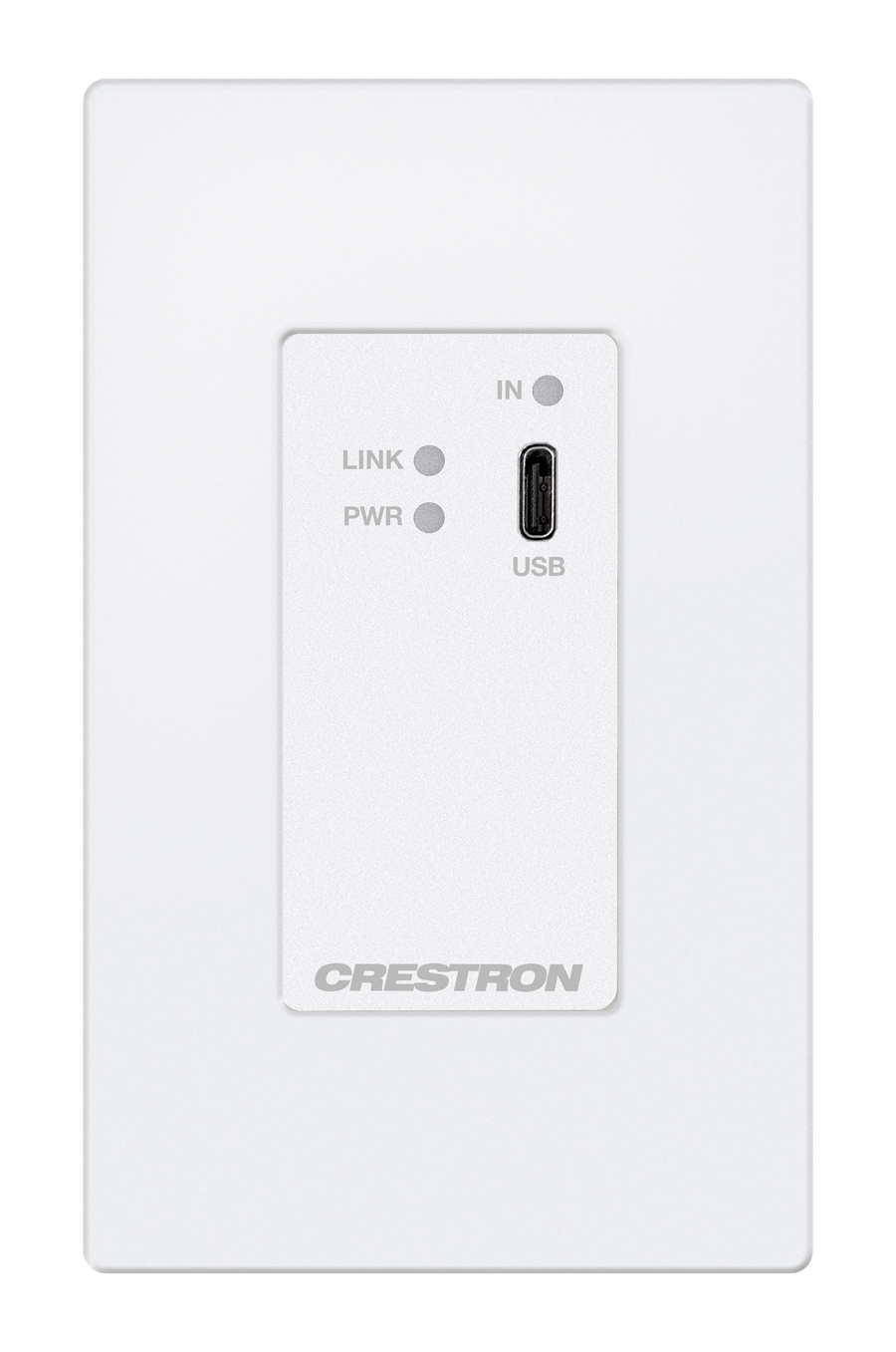 Crestron HD-TX-4KZ-111-1G-W - DM® Essentials 4K60 4:4:4 Transmitter for USB-C® DisplayPort™ Signal Extension over CATx Cable, Wall Plate, White