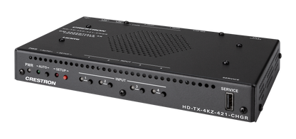 Crestron HD-TX-4KZ-421-CHGR - DM® Essentials 4K60 4:4:4 Transmitter and 4x1 Auto-Switcher for HDMI® and USB-C® DisplayPort™ Signal Extension over CATx Cable