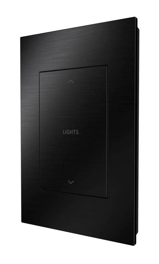 Crestron HZ2-AUX-BR-BLK ENGRAVED - Horizon® 2 In-Wall Multiway Remote, Custom Engraved, Brushed Black