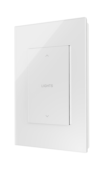 Crestron HZ2-AUX-GLASS-W ENGRAVED - Horizon® 2 In-Wall Multiway Remote, White Glass, Engraved