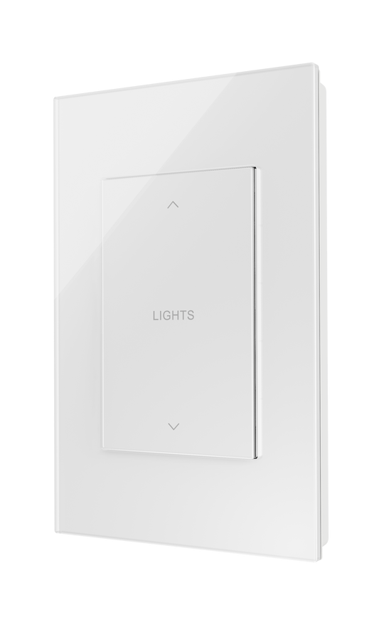 Crestron HZ2-AUX-GLASS-W ENGRAVED - Horizon® 2 In-Wall Multiway Remote, White Glass, Engraved