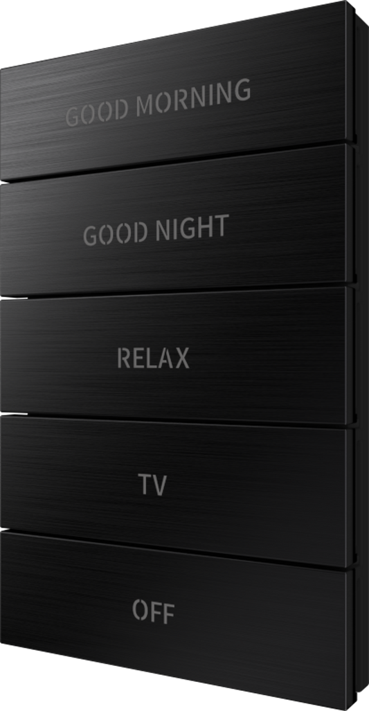 Crestron HZ2-BTNS-1-BR-BLK ENGRAVED - Horizon® 2 Button Assembly, Style 1, Custom Engraved, Brushed Black