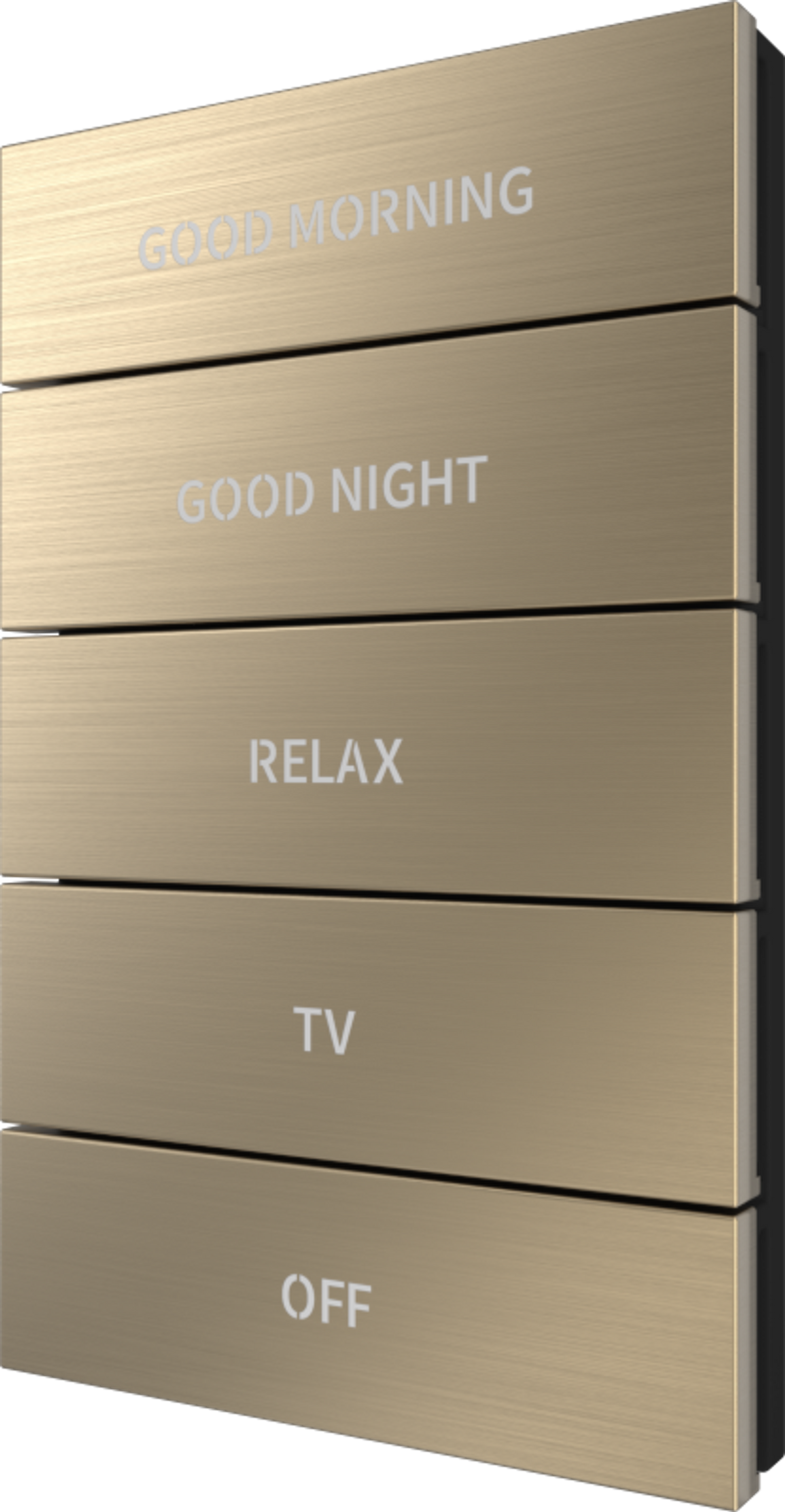 Crestron HZ2-BTNS-1-BR-BRASS ENGRAVED - Horizon® 2 Button Assembly, Style 1, Custom Engraved, Brushed Brass