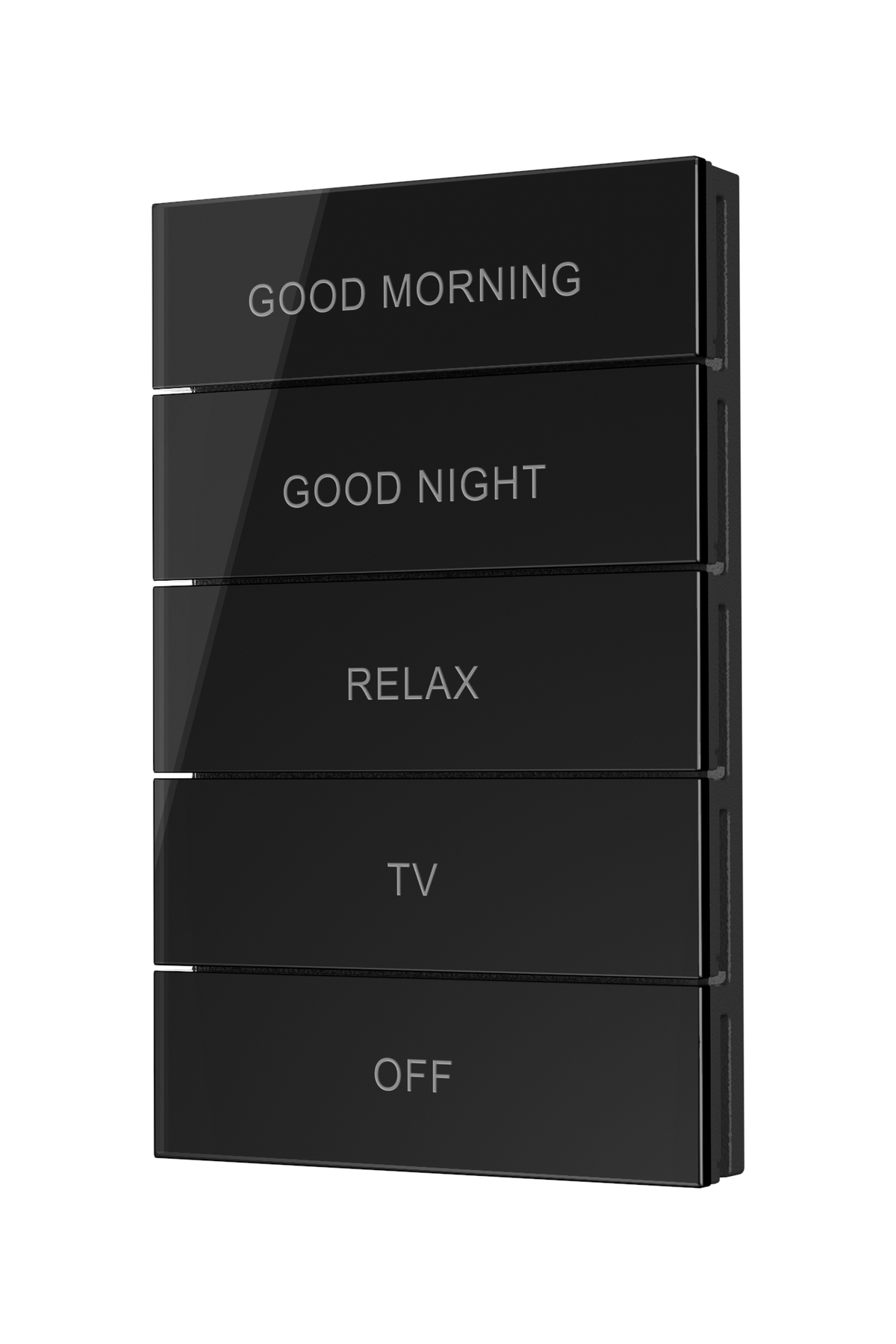Crestron HZ2-BTNS-1-GLASS-B ENGRAVED - Horizon® 2 Button Assembly, Style 1, Custom Engraved, Black Glass