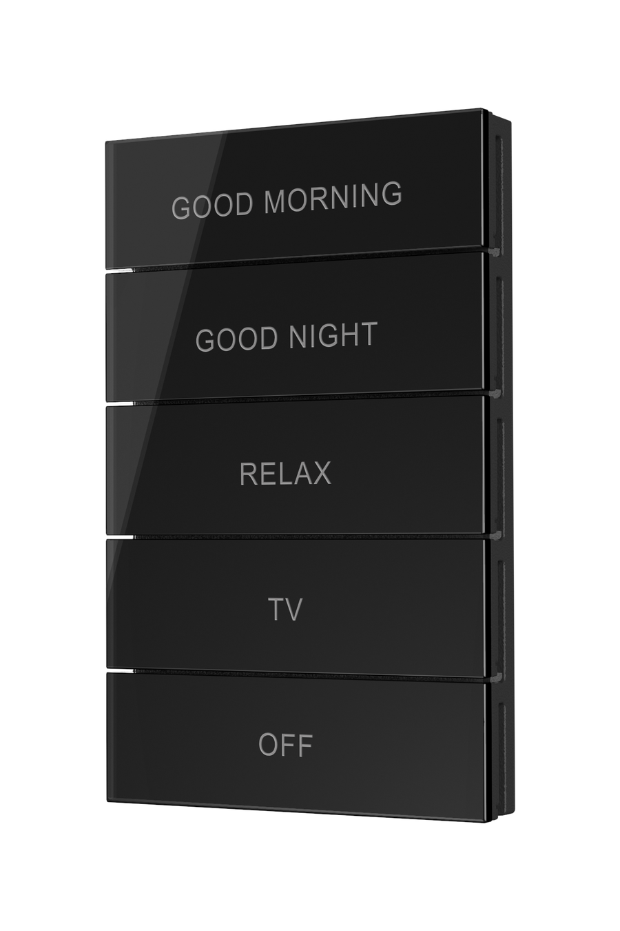 Crestron HZ2-BTNS-1-GLASS-B ENGRAVED - Horizon® 2 Button Assembly, Style 1, Custom Engraved, Black Glass