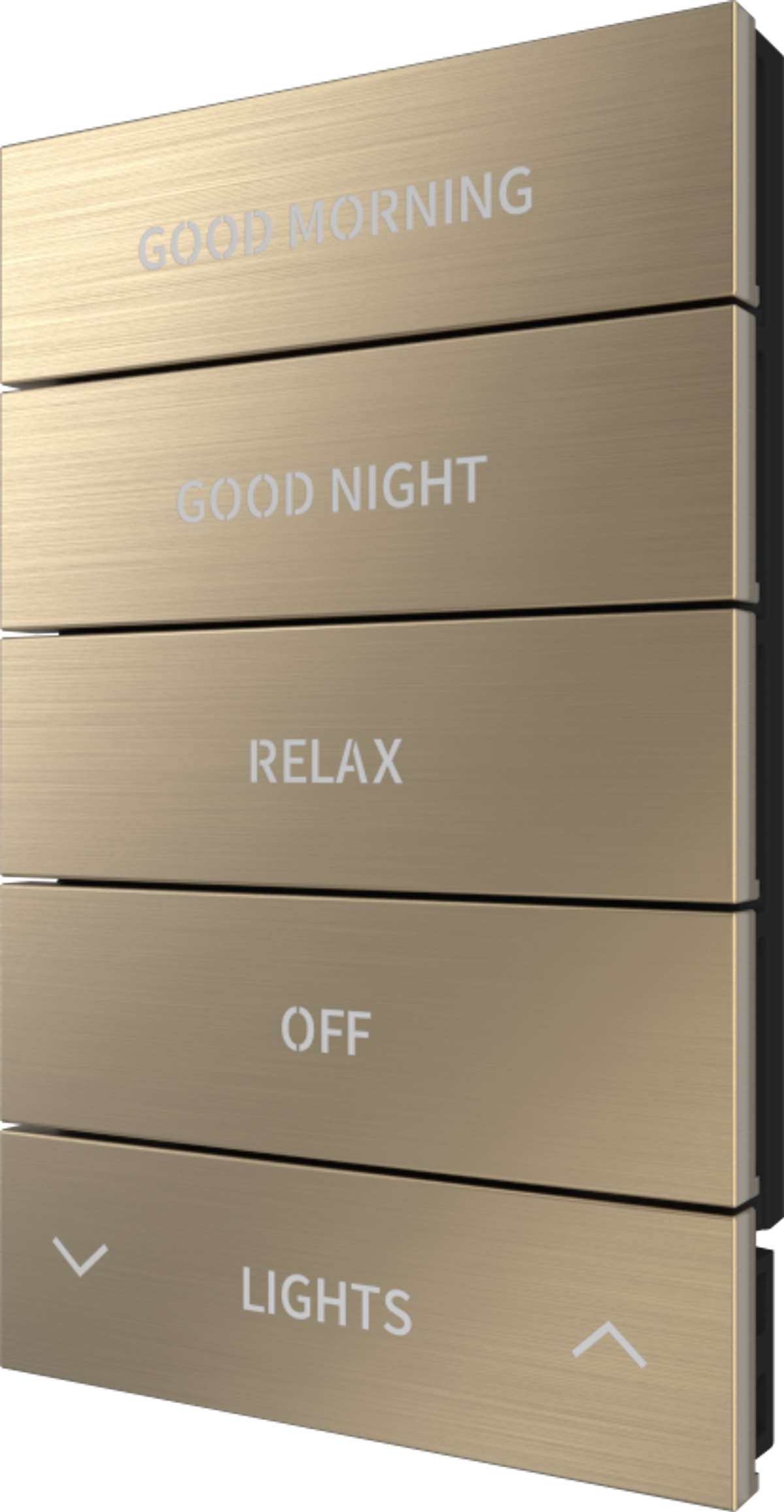 Crestron HZ2-BTNS-2-BR-BRASS ENGRAVED - Horizon® 2 Button Assembly, Style 2, Custom Engraved, Brushed Brass