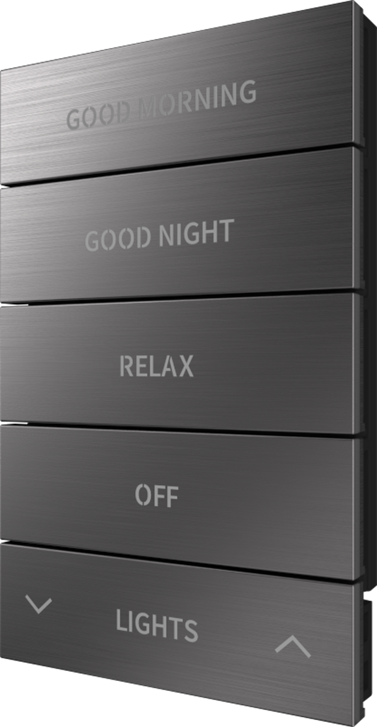 Crestron HZ2-BTNS-2-DRK-NKL ENGRAVED - Horizon® 2 Button Assembly, Style 2, Custom Engraved, Dark Nickel