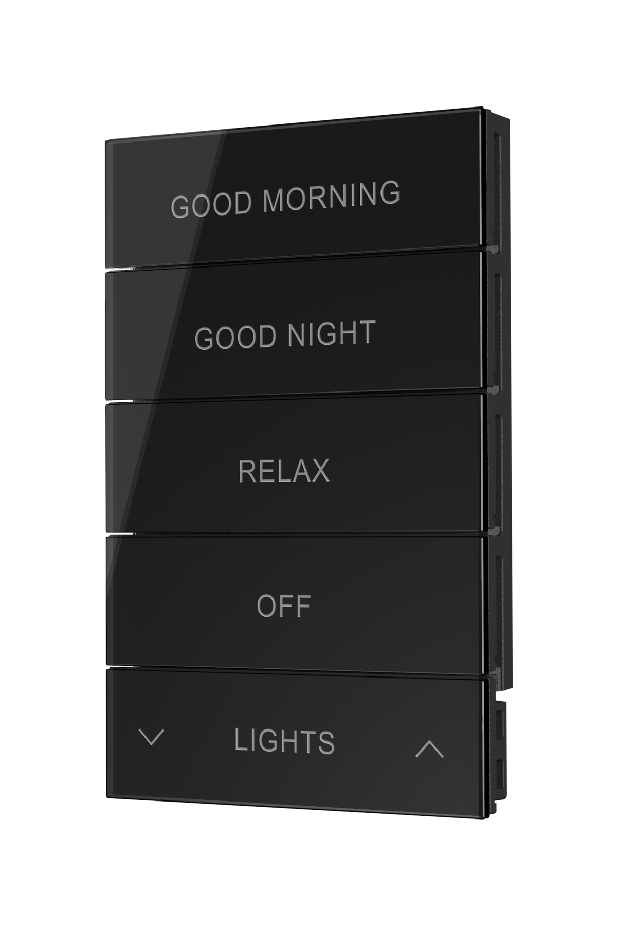 Crestron HZ2-BTNS-2-GLASS-B ENGRAVED - Horizon® 2 Button Assembly, Style 2, Custom Engraved, Black Glass