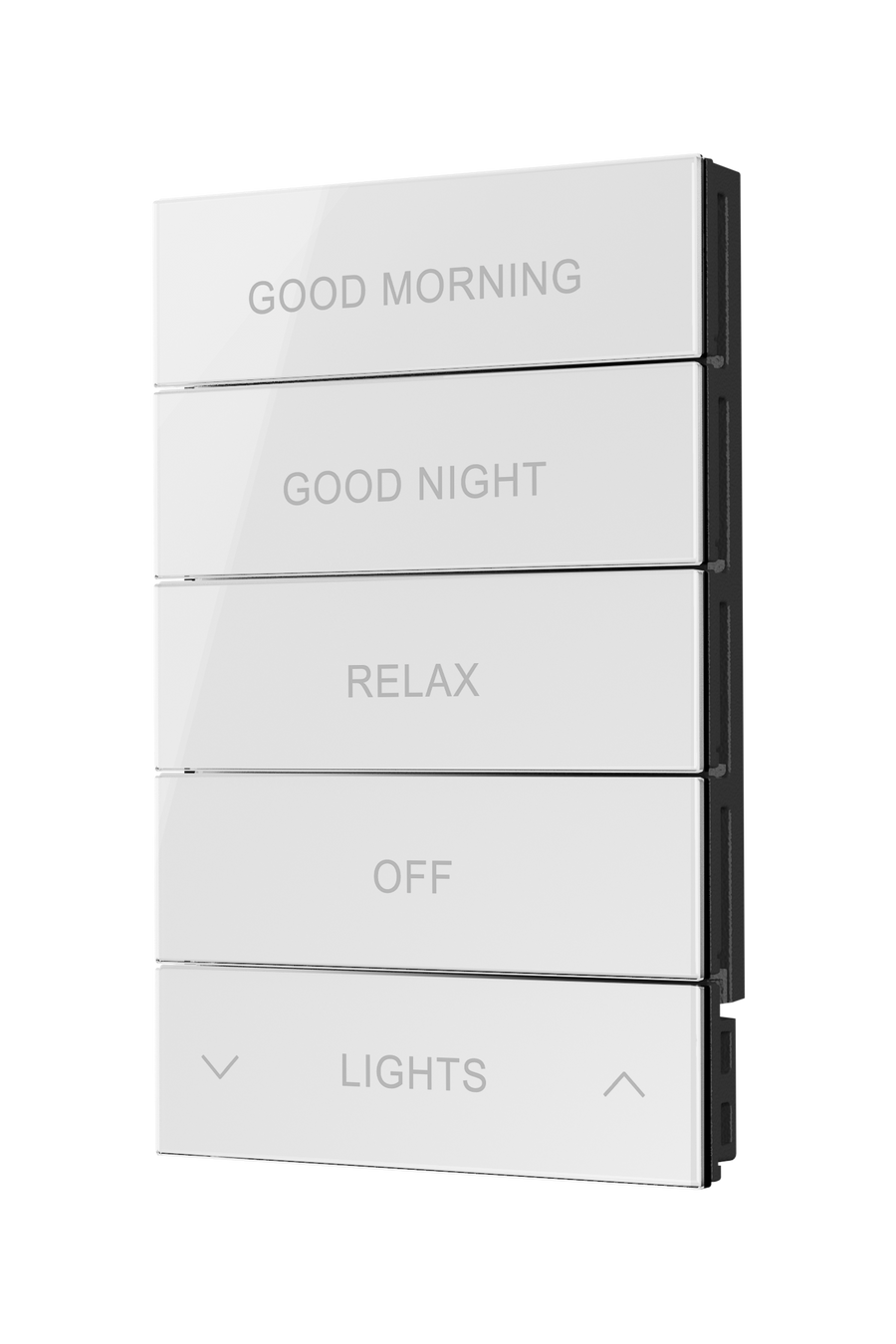 Crestron HZ2-BTNS-2-GLASS-W ENGRAVED - Horizon® 2 Button Assembly, Style 2, Custom Engraved, White Glass