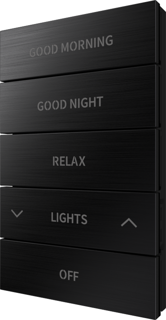 Crestron HZ2-BTNS-3-BR-BLK ENGRAVED - Horizon® 2 Button Assembly, Style 3, Custom Engraved, Brushed Black