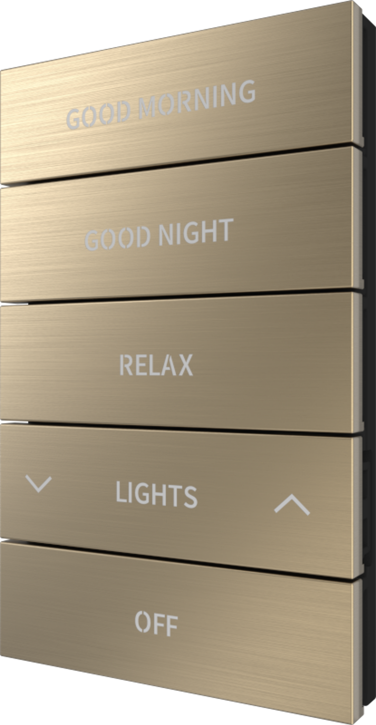Crestron HZ2-BTNS-3-BR-BRASS ENGRAVED - Horizon® 2 Button Assembly, Style 3, Custom Engraved, Brushed Brass