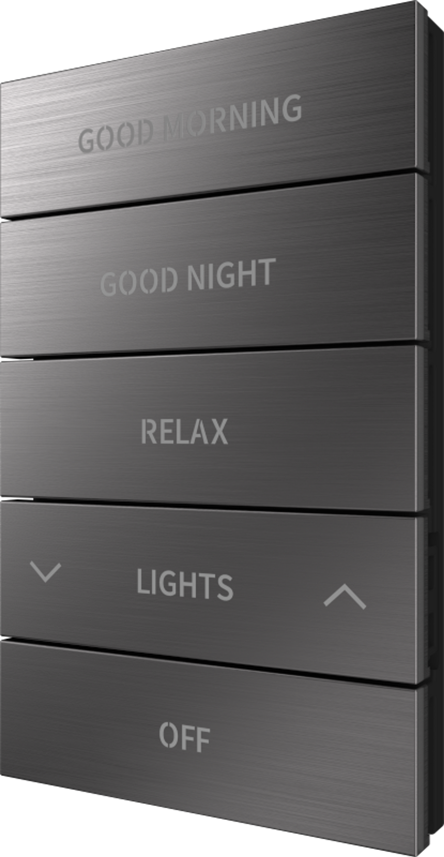Crestron HZ2-BTNS-3-DRK-NKL ENGRAVED - Horizon® 2 Button Assembly, Style 3, Custom Engraved, Dark Nickel