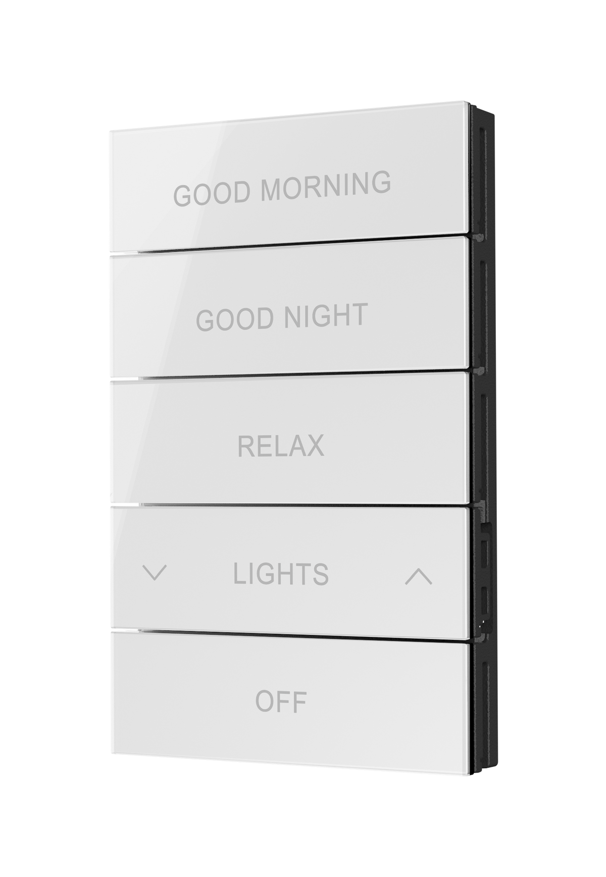 Crestron HZ2-BTNS-3-GLASS-W ENGRAVED - Horizon® 2 Button Assembly, Style 3, Custom Engraved, White Glass
