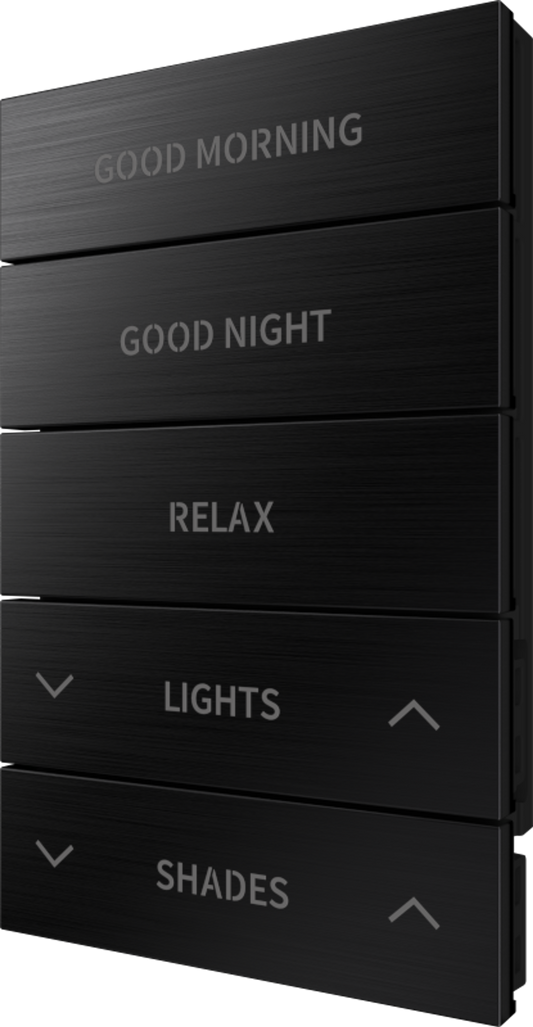 Crestron HZ2-BTNS-4-BR-BLK ENGRAVED - Horizon® 2 Button Assembly, Style 4, Custom Engraved, Brushed Black