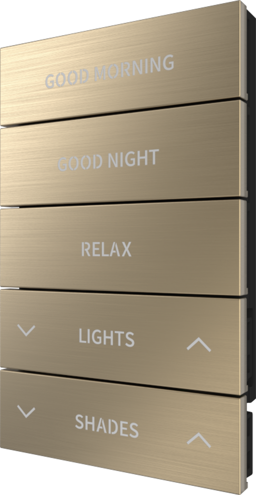 Crestron HZ2-BTNS-4-BR-BRASS ENGRAVED - Horizon® 2 Button Assembly, Style 4, Custom Engraved, Brushed Brass