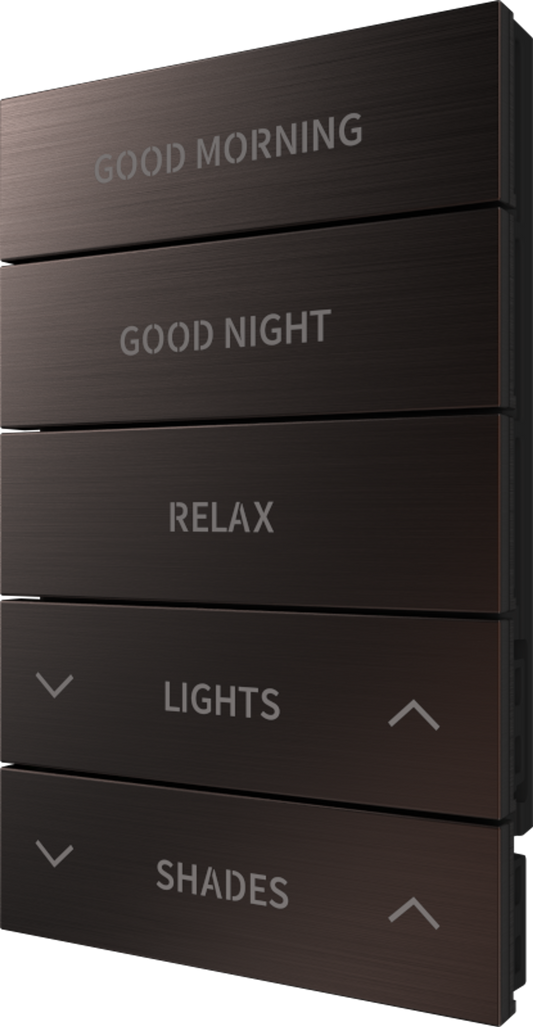Crestron HZ2-BTNS-4-DRK-BRZ ENGRAVED - Horizon® 2 Button Assembly, Style 4, Custom Engraved, Dark Bronze