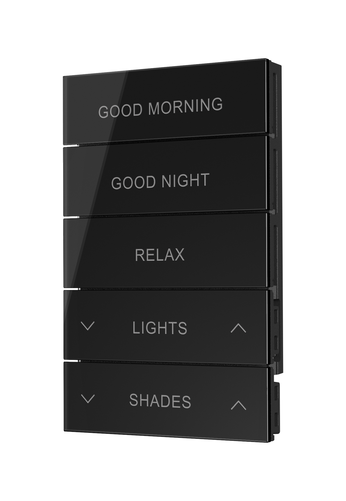 Crestron HZ2-BTNS-4-GLASS-B ENGRAVED - Horizon® 2 Button Assembly, Style 4, Custom Engraved, Black Glass