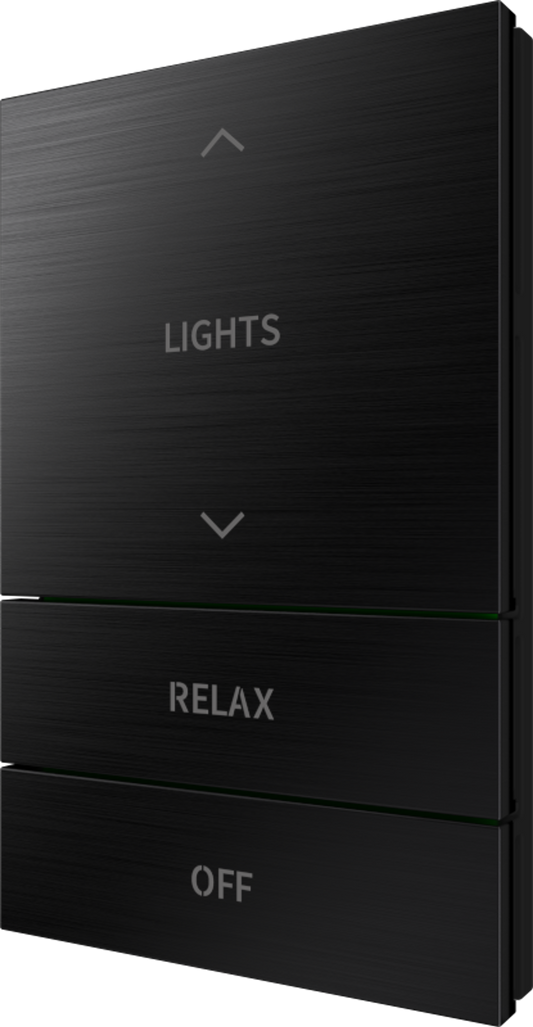 Crestron HZ2-BTNS-5-BR-BLK ENGRAVED - Horizon® 2 Button Assembly, Style 5, Custom Engraved, Brushed Black