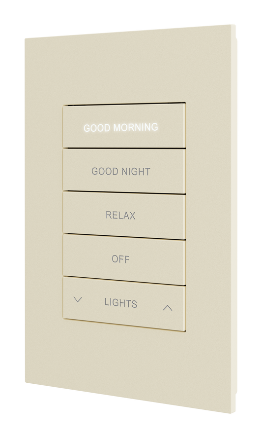 Crestron HZ2-DIMEX-A ENGRAVED - Horizon® 2 In-Wall Forward-Phase Dimmer with infiNET EX® Wireless Communication, 120 VAC, Custom Engraved, Almond