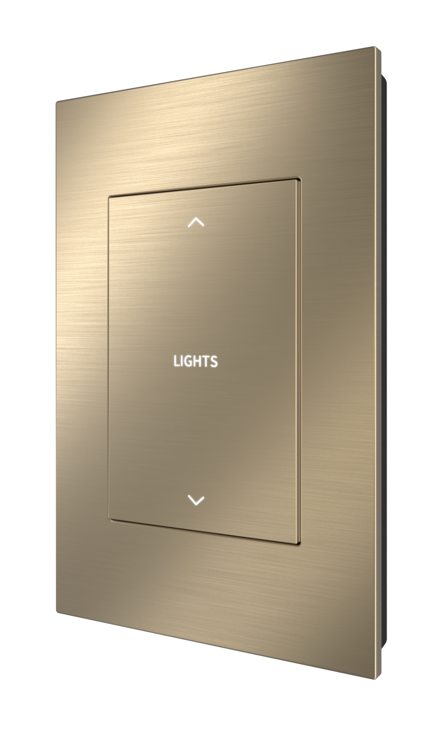 Crestron HZ2-DIMEX-BR-BRASS ENGRAVED - Horizon® 2 In-Wall Forward-Phase Dimmer with infiNET EX® Wireless Communication, 120 VAC, Custom Engraved, Brushed Brass
