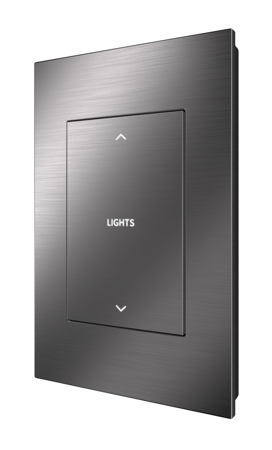 Crestron HZ2-DIMEX-DRK-NKL ENGRAVED - Horizon® 2 In-Wall Forward-Phase Dimmer with infiNET EX® Wireless Communication, 120 VAC, Custom Engraved, Dark Nickel