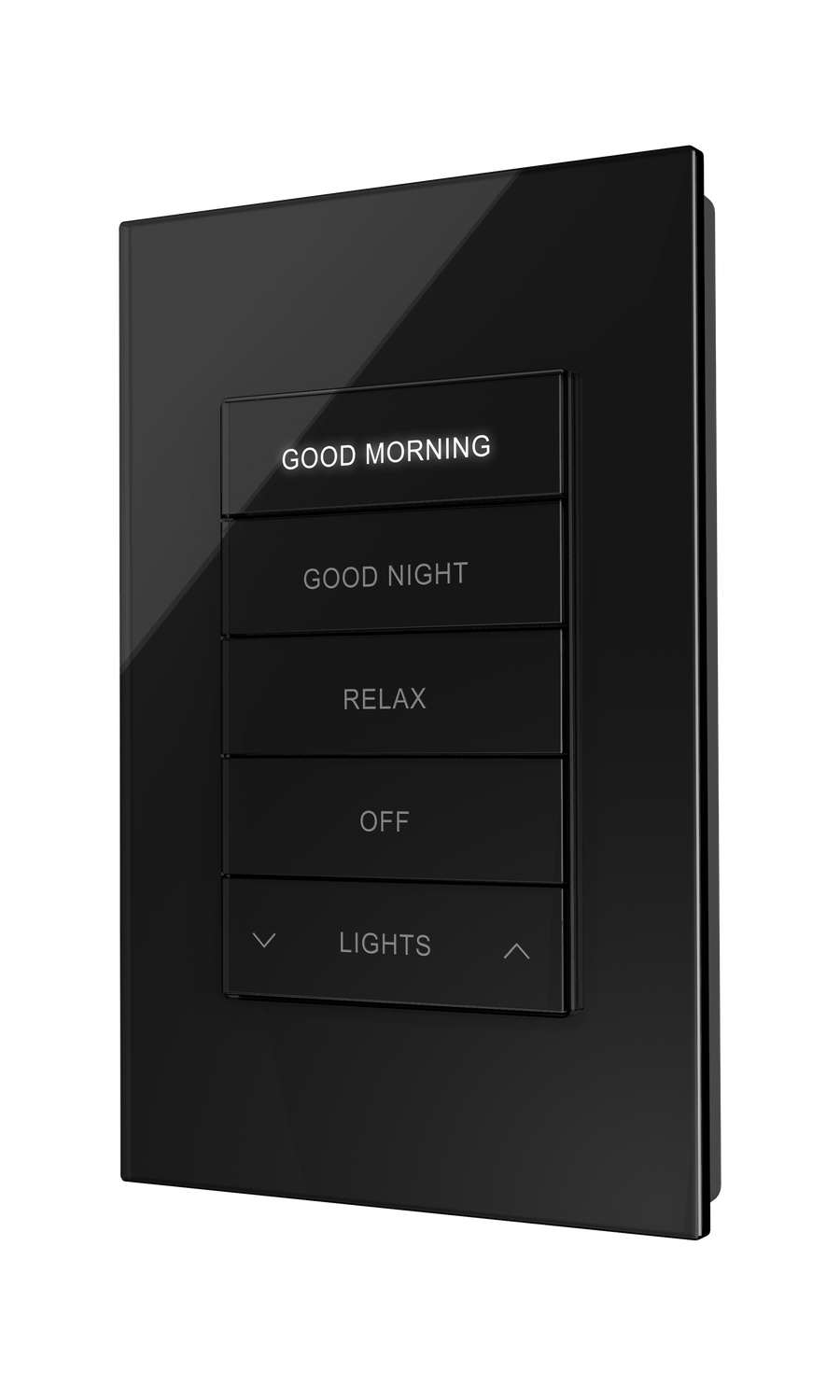 Crestron HZ2-DIMLVEX-GLASS-B ENGRAVED - Horizon® 2 In-Wall 0-10 V Dimmer with infiNET EX® Wireless Communication, 120 VAC, Black Glass, Engraved