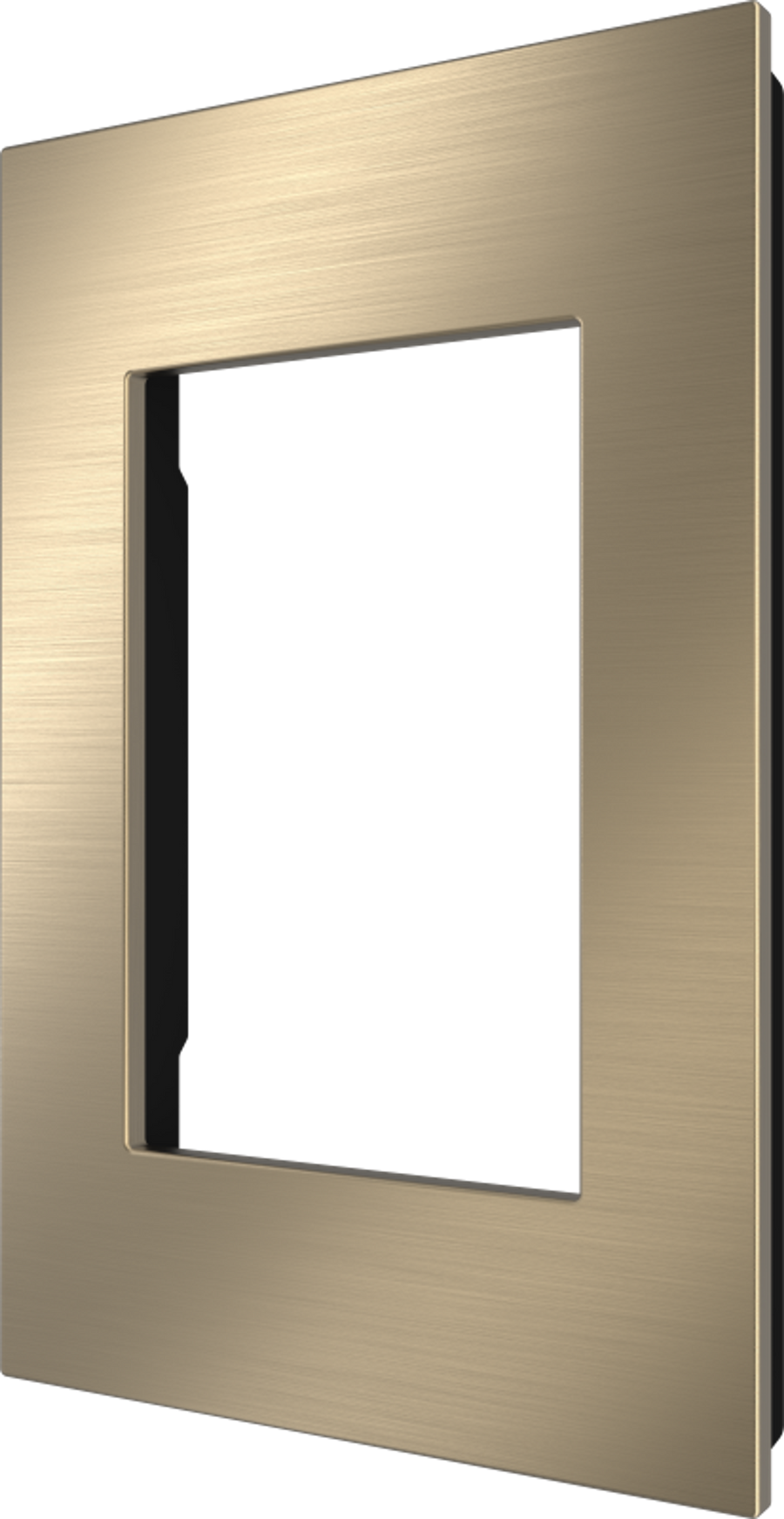 Crestron HZ2-FP-G1-B-BR-BRASS - Horizon® 2 Faceplate, 1-Gang, Brushed Brass with Black Rear