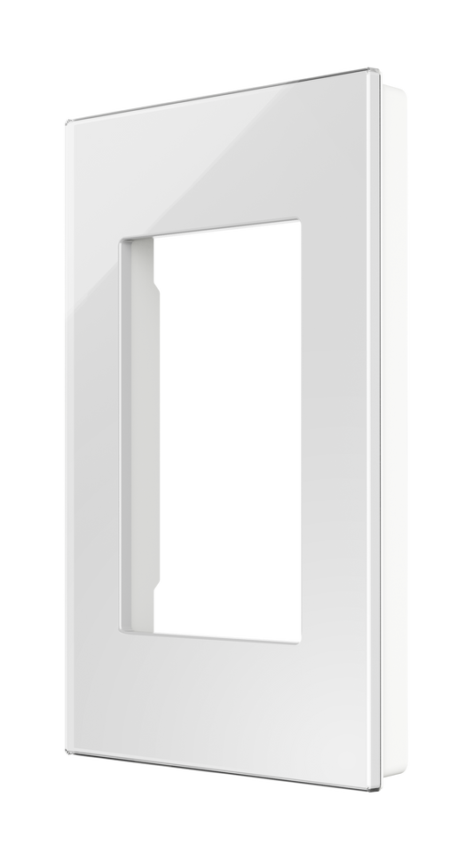 Crestron HZ2-FP-G1-GLASS-W - Horizon® 2 Faceplate, 1-Gang, White Glass