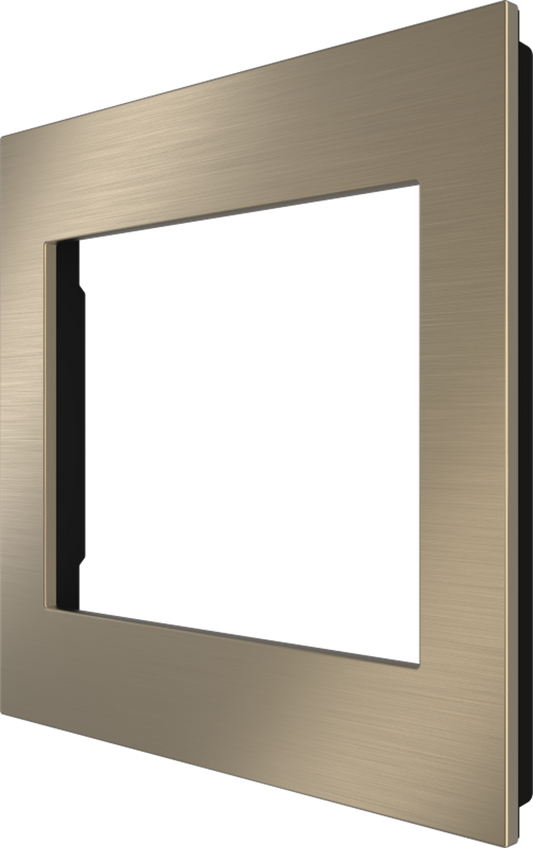 Crestron HZ2-FP-G2-B-BR-BRASS - Horizon® 2 Faceplate, 2-Gang, Brushed Brass with Black Rear